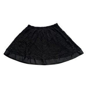 🖤 Forever 21 Upcycled Black Lace Skirt With Thick Ribbon Hem 🖤